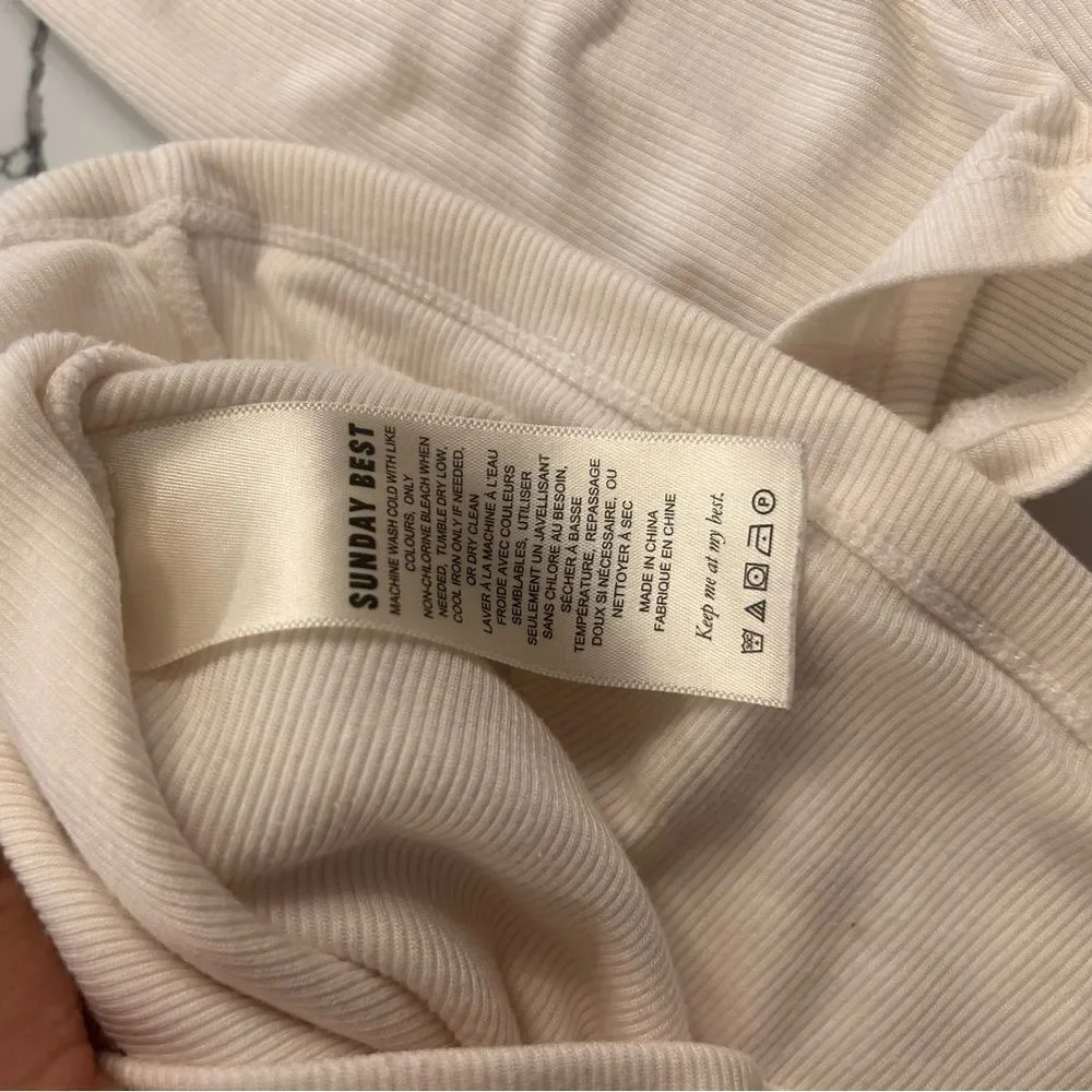 Aritzia Sunday Best Lula Cream Long Sleeve Top